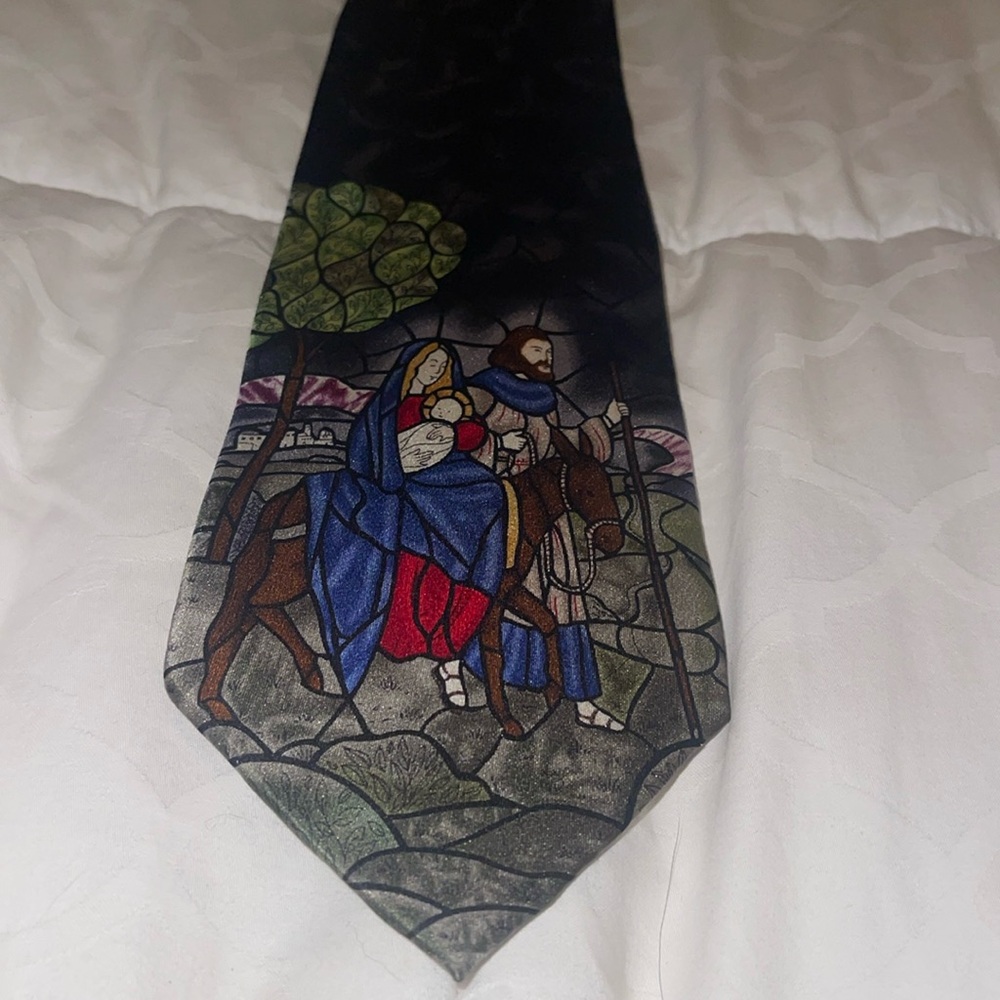 John Ashford Jesús Mary And Joseph Silk Tie - Picture 2 of 6